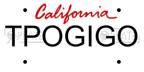 TPOGIGO California License Plate
