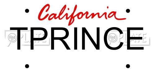 TPRINCE California License Plate