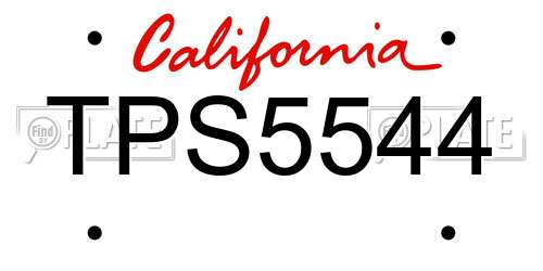 TPS5544 California License Plate