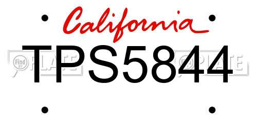 TPS5844 California License Plate
