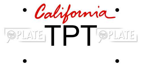 TPT California License Plate