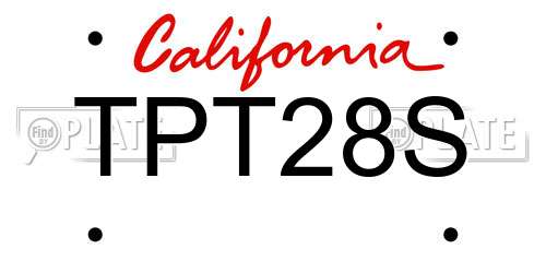 TPT28S California License Plate