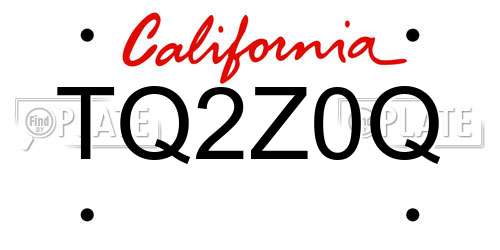 TQ2Z0Q California License Plate