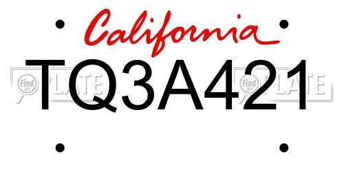 TQ3A421 California License Plate