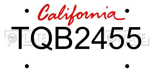 TQB2455 California License Plate