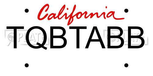 TQBTABB California License Plate