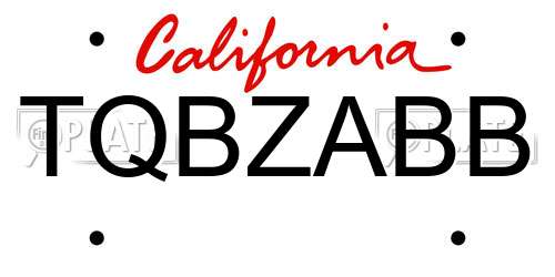 TQBZABB California License Plate