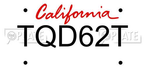 TQD62T California License Plate