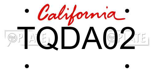 TQDA02 California License Plate