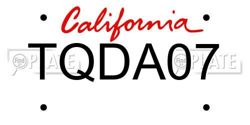 TQDA07 California License Plate