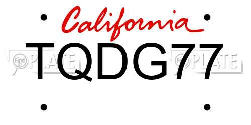 TQDG77 California License Plate