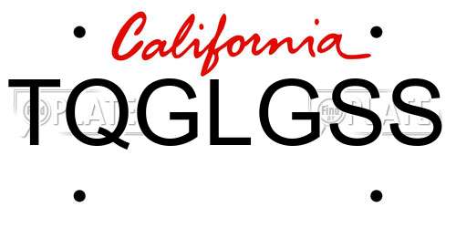 TQGLGSS California License Plate