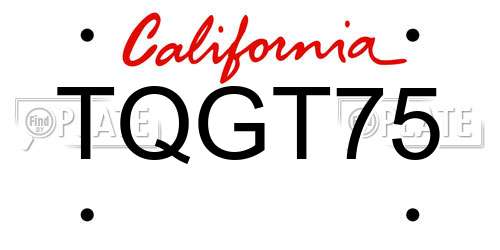 TQGT75 California License Plate