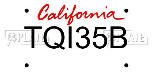 TQI35B California License Plate