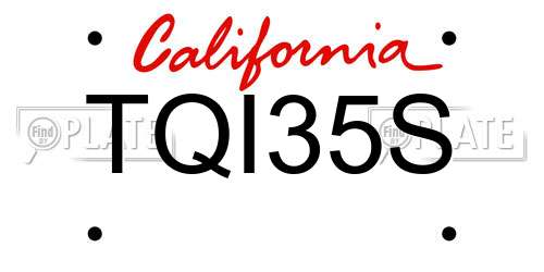 TQI35S California License Plate