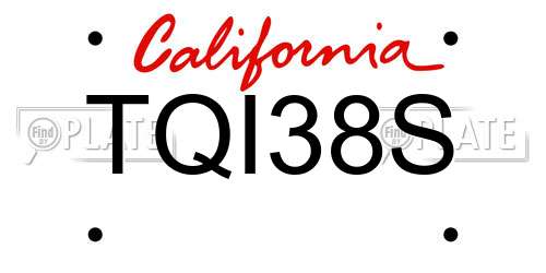 TQI38S California License Plate
