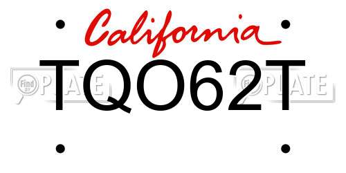 TQO62T California License Plate