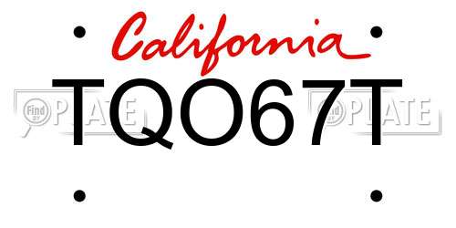 TQO67T California License Plate