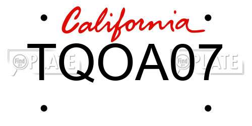 TQOA07 California License Plate
