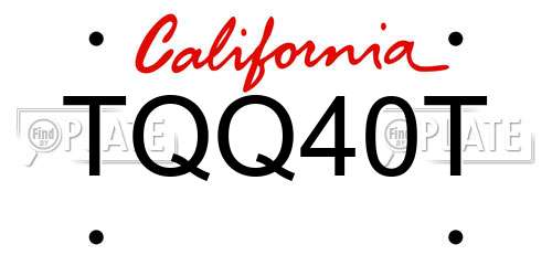 TQQ40T California License Plate