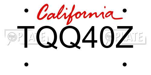 TQQ40Z California License Plate
