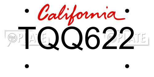 TQQ622 California License Plate