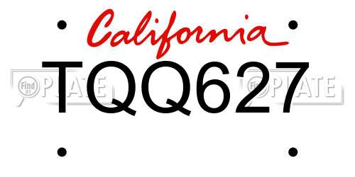 TQQ627 California License Plate