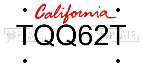 TQQ62T California License Plate