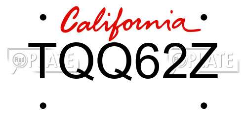 TQQ62Z California License Plate