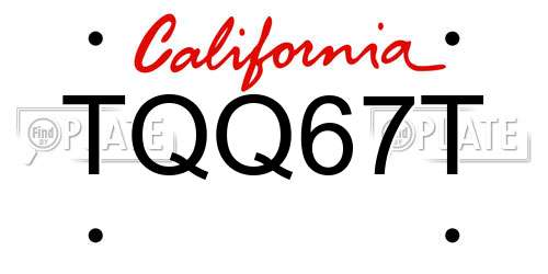 TQQ67T California License Plate