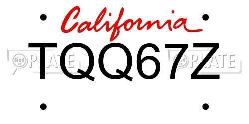 TQQ67Z California License Plate