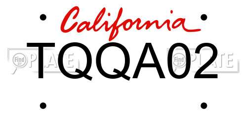 TQQA02 California License Plate