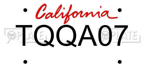 TQQA07 California License Plate