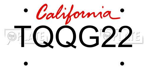 TQQG22 California License Plate