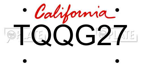 TQQG27 California License Plate