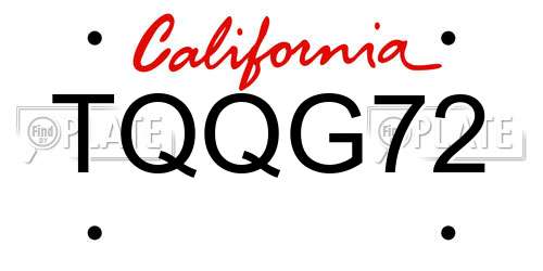 TQQG72 California License Plate