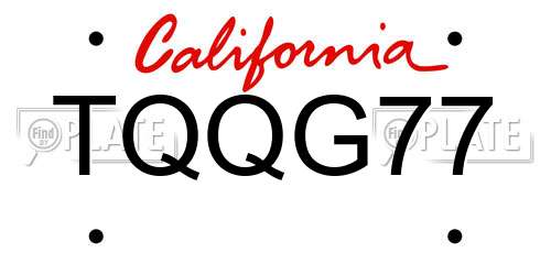 TQQG77 California License Plate