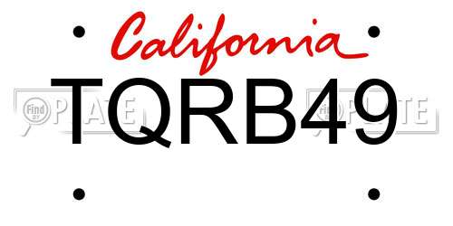 TQRB49 California License Plate