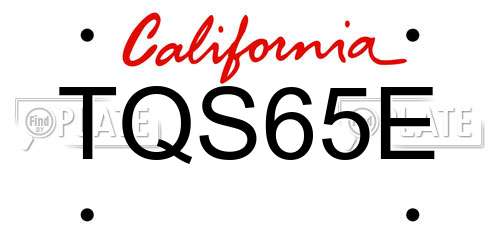 TQS65E California License Plate