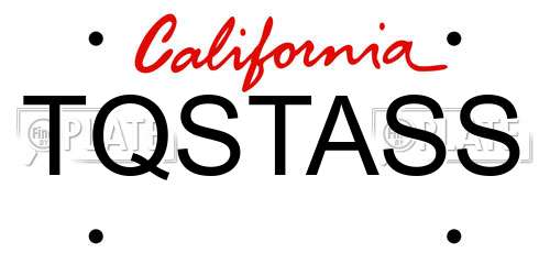 TQSTASS California License Plate