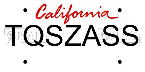 TQSZASS California License Plate