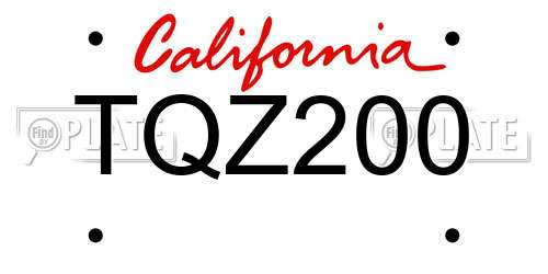 TQZ200 California License Plate