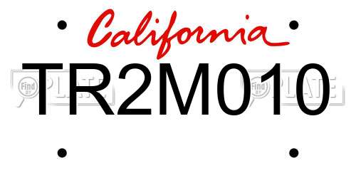 TR2M010 California License Plate