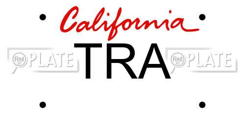 TRA California License Plate