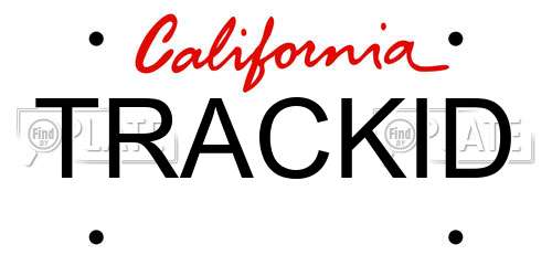 TRACKID California License Plate