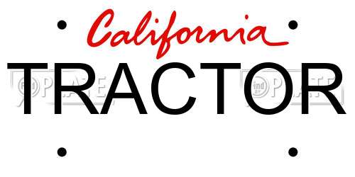 TRACTOR California License Plate