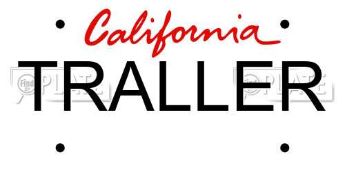 TRALLER California License Plate