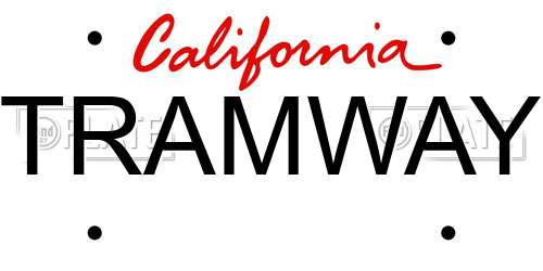 TRAMWAY California License Plate
