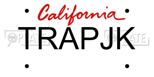 TRAPJK California License Plate