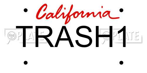 TRASH1 California License Plate